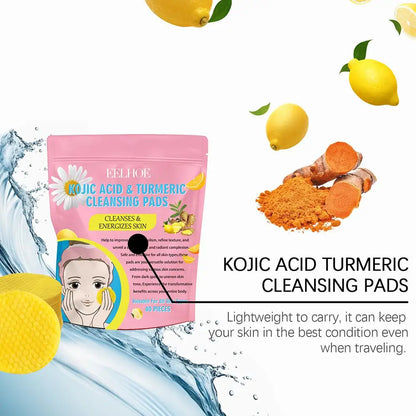 40/50pcs Turmeric & Kojic Acid Brightening Cleansing Pads