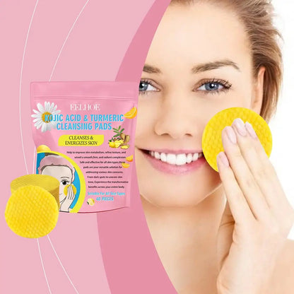 40/50pcs Turmeric & Kojic Acid Brightening Cleansing Pads