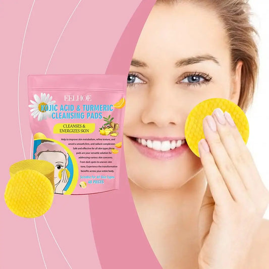 40/50pcs Turmeric & Kojic Acid Brightening Cleansing Pads
