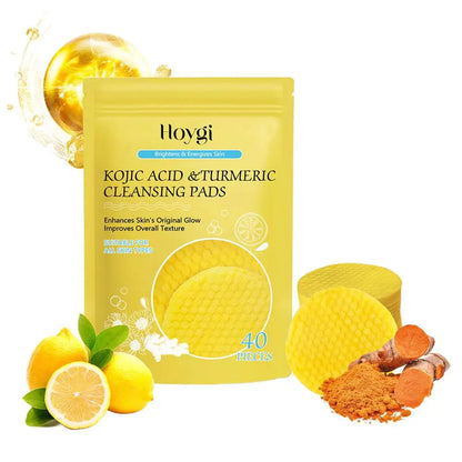 40/50pcs Turmeric & Kojic Acid Brightening Cleansing Pads