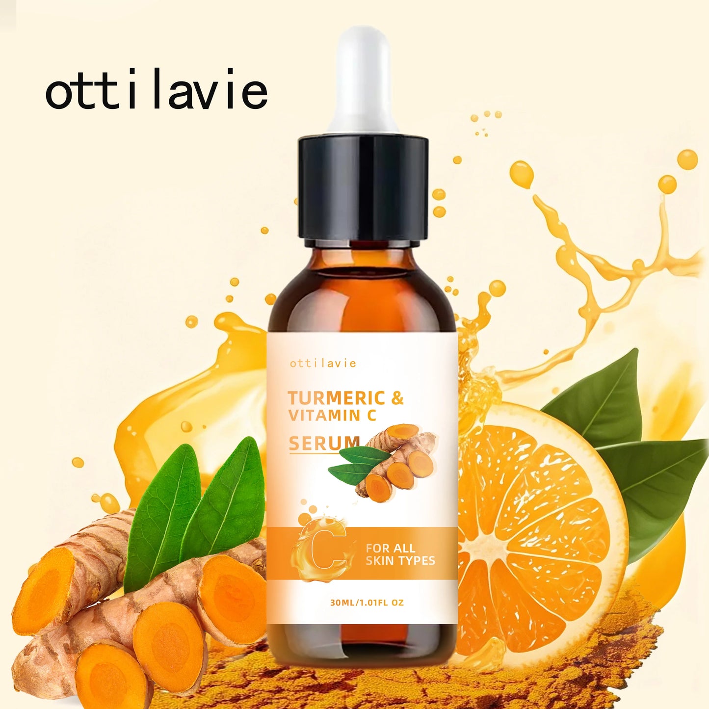 Turmeric & Vitamin C Brightening Serum – For Face & Neck