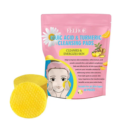 40/50pcs Turmeric & Kojic Acid Brightening Cleansing Pads