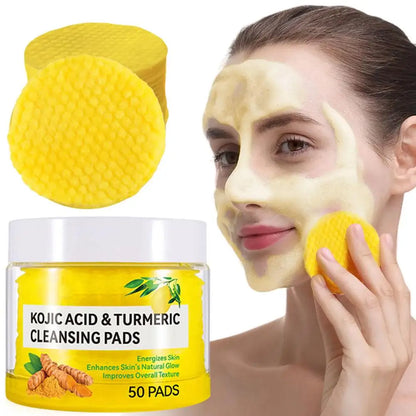 40/50pcs Turmeric & Kojic Acid Brightening Cleansing Pads